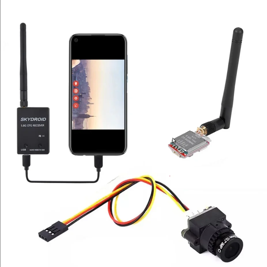 

Приемник 5,8G FPV UVC, передача видео, OTG VR Android Phone TS5828L 40CH 600 мВт, беспроводной AV Передатчик, 1000TV камера