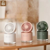 new youpin humidifier foldable led light moisturizing cooling fan desktop rechargeable ultrasonic air humidifier fan
