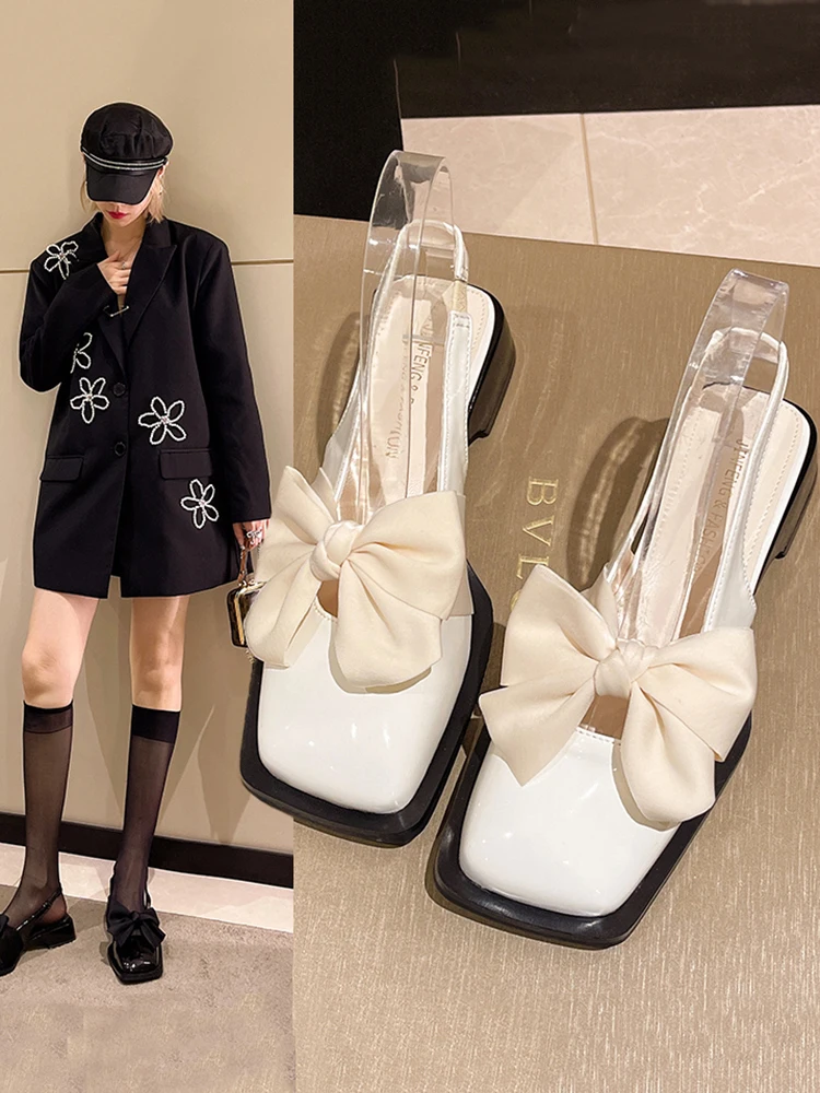 

Женские сандалии Мэри Джейн, удобные туфли для женщин, летние прозрачные сандалии на блочном каблуке для девушек, массивные закрытые бежевы...