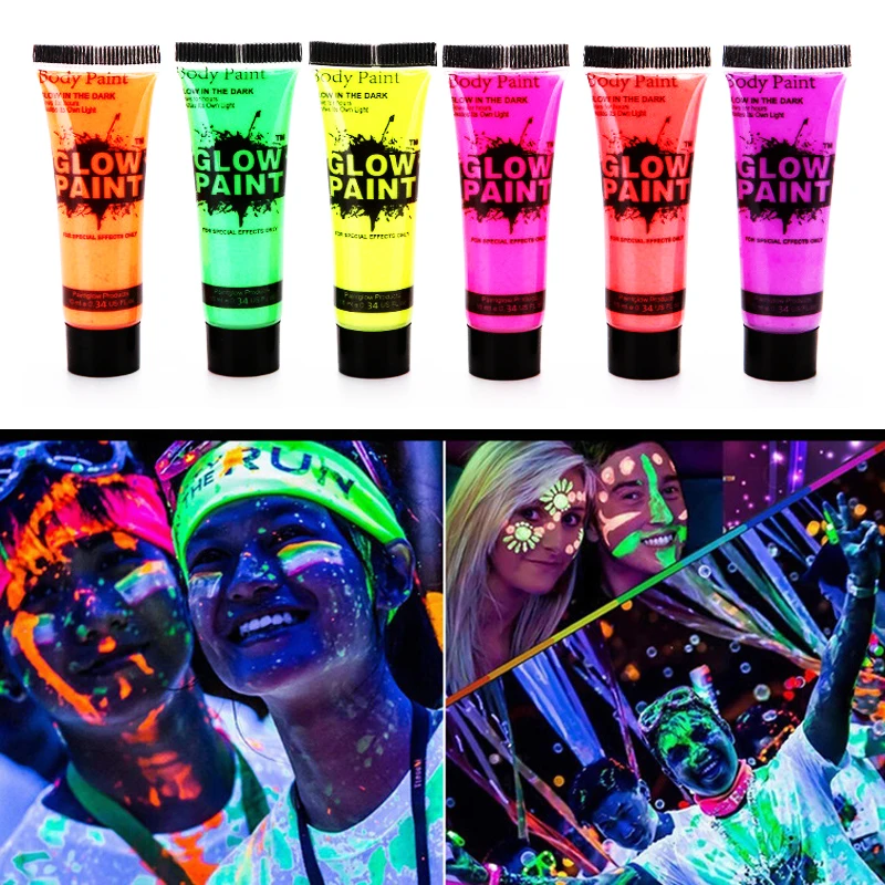 

1 шт. цветной флуоресцентный пигмент, светящаяся краска для тела, пигменты для макияжа, неоновые флуоресцентные краски для боди-арта, фестив...