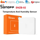 Датчик температуры и влажности SONOFF SNZB02 ZigBee, датчик с приложением EWeLink для отслеживания в режиме реального времени, работает с ZBBridge Alexa Google Smart Home