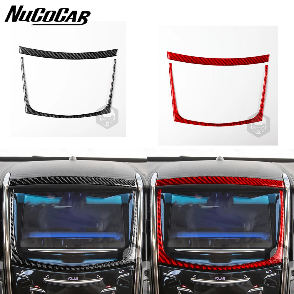 

For Cadillac ATS 2013-2019 Sedan Accessories Car Carbon Fiber Interior Navigation Panel Trim Sticker Modification Decoration