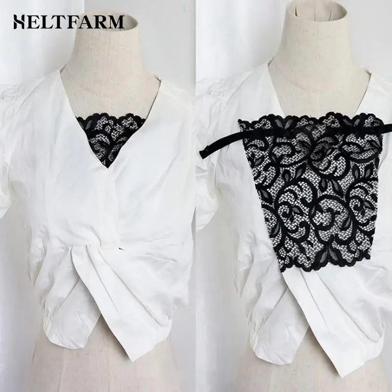 

Lace Anti Tarnish Bra 1 Piece Summer Mesh Sexy Half Cut Simple Hollow Out Women Quick Easy Clip-on Lace Mock Camisole Bra