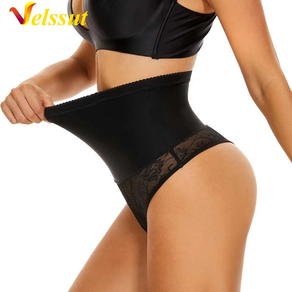 

Velssut Body Shaper Thong for Women Tummy Control Shorts Seamless Panties Mid Waist Underwear Sexy Shapewear Flat Belly Ladies