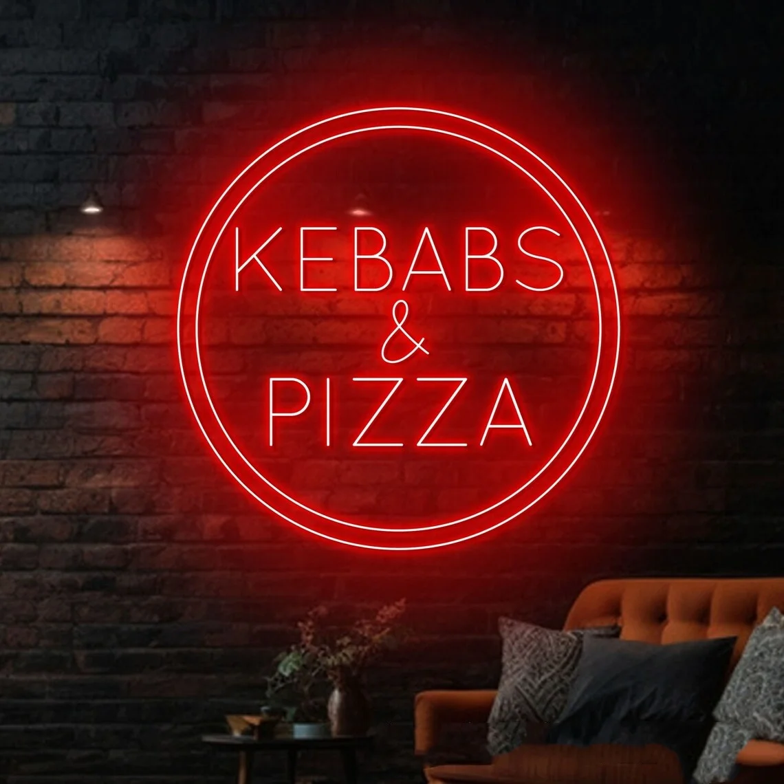 Неоновая вывеска для пиццы Kebabs и открытая кебаб неоновый магазин еды настенное