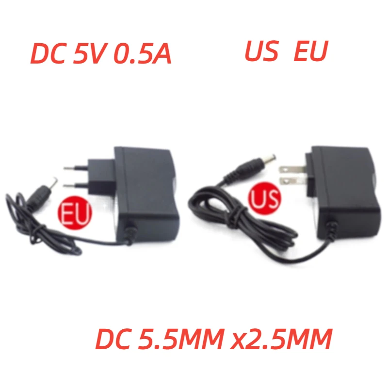 

5Pcs AC/DC Adapter DC 5V 0.5A AC 100-240V Converter Power Adapter