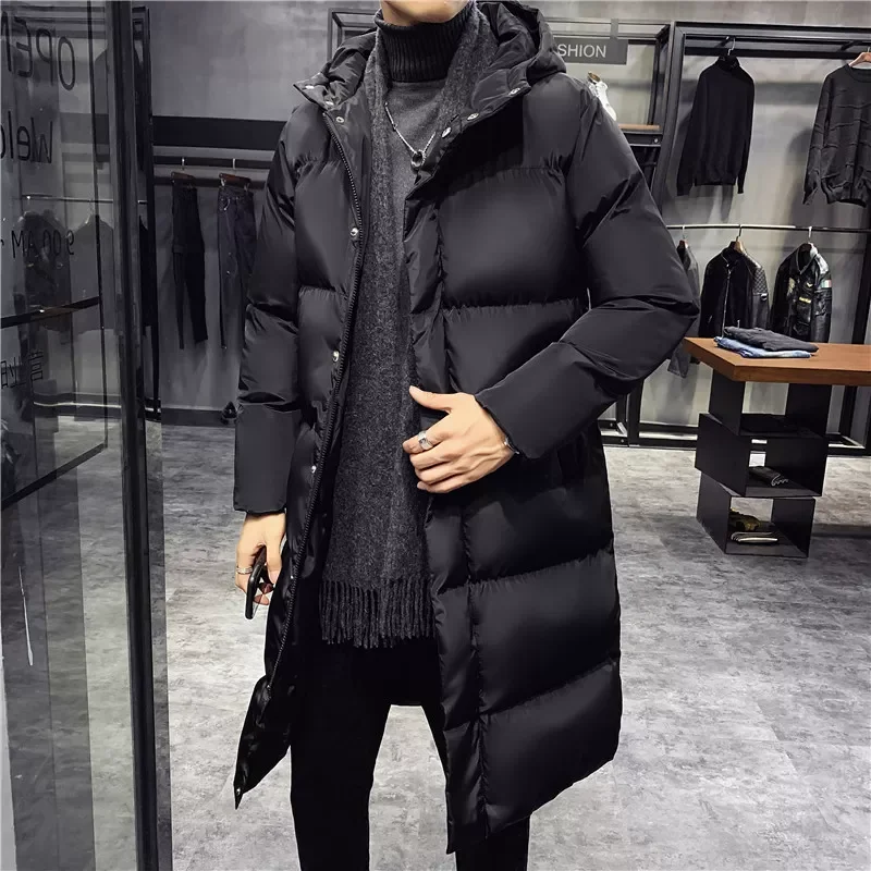 New in Jackets For Men Hooded Casual Long Down Jackets Thicker Warm Parkas New Male Outwear Winter Coats Slim Fit Jackets 5XL tr