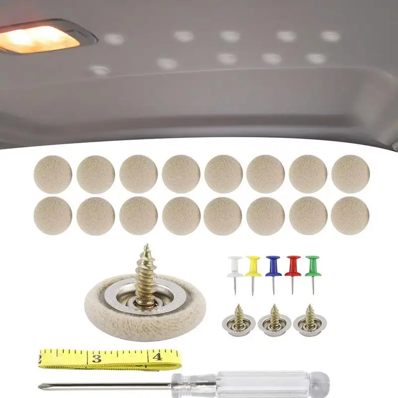 

60pcs Car Interior Roof Buckles Headliner Ceiling Cloth Fastener Clips Screw Caps Automotive Care Fabric Buckle Rivets Retainer