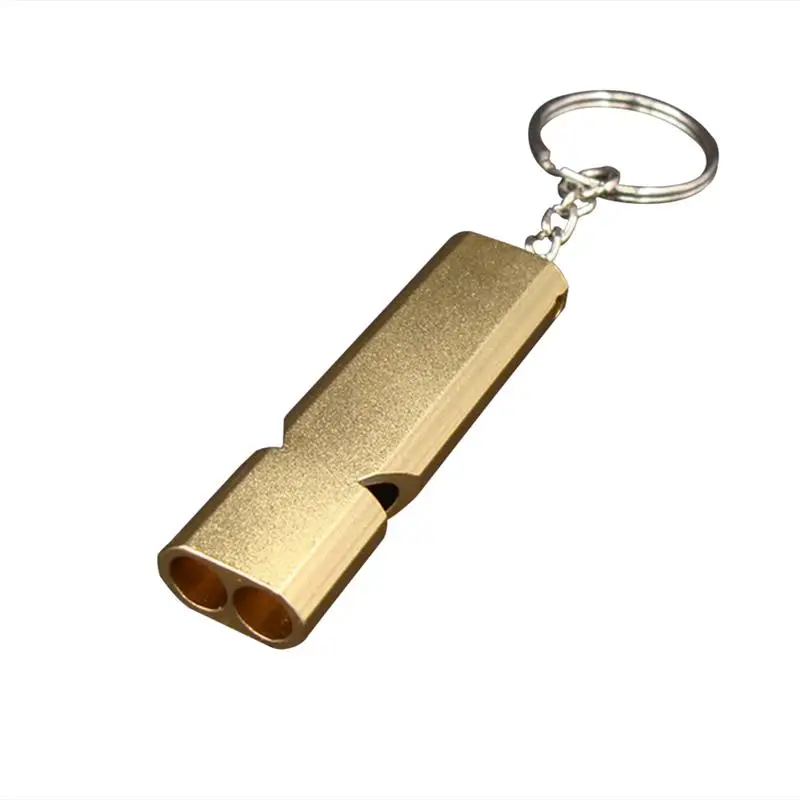 

Double Tubes Whistle Aluminum Double Tubes Whistle High Decibel Outdoor Life-saving Emergency Whistle