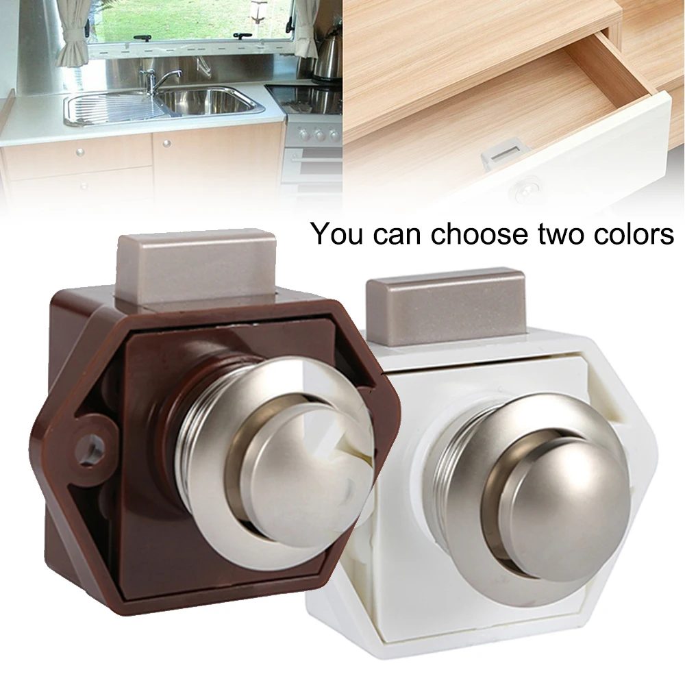 5pcs 20mm Camper Car Push Lock RV Caravan Boat Motor Home Cabinet Drawer Latch Button Locks for Furniture Hardware Accessories |