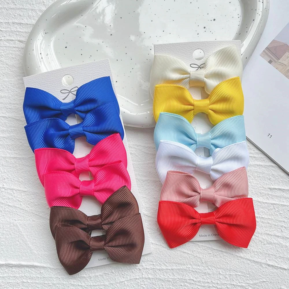 

1Piece Mini 2.75'' Small Solid Ribbow Bow With Clips For Girls Bow Tie Hair Clip Sweet Hairpins Kids Hair Accessories Best Gift
