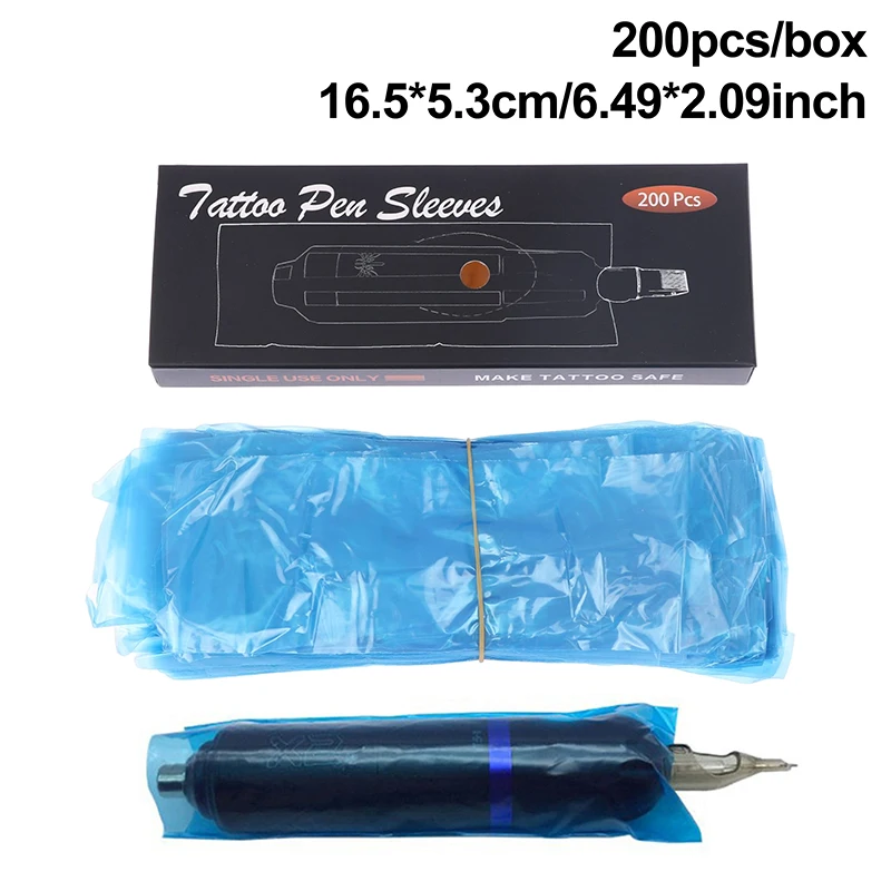 

200Pcs/Box Tattoo Pen Covers Blue Tattoo Pen Machine Bags Disposable Cartridge Tattoo Machine Sleeves Bags Pen Type Covers