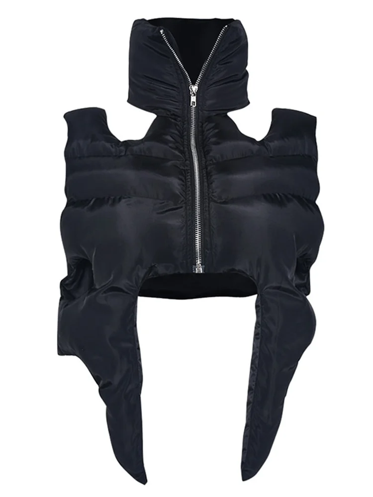 

CHRONSTYLE женский пышный укороченный жилет с асимметричным подолом водолазка зимняя теплая нижняя одежда для улицы 2023