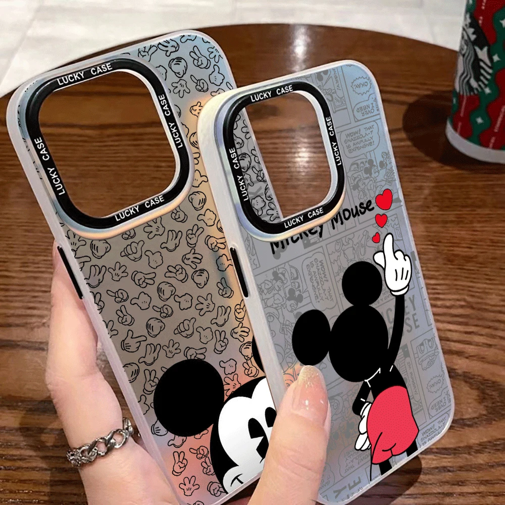 Чехол для телефона с мультяшным миккейсом iPhone 16 15 14 13 12 11 Pro Max X XR XSMax матовый