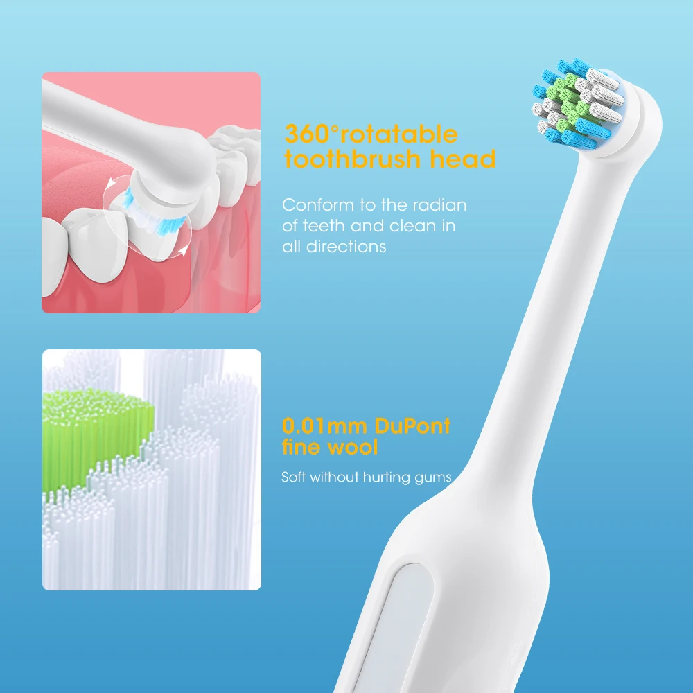 Electric Rotary Toothbrush Adult 360° Rotation 40000/min Clean USB Charging Tooth Brush Whiten Teeth Oral Care 3pcs Brush Heads enlarge