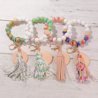 silicon bracelet diy keychain new multicolor silicone bead keyring fashion bag pendant 2022 new fashion mother day gift charm