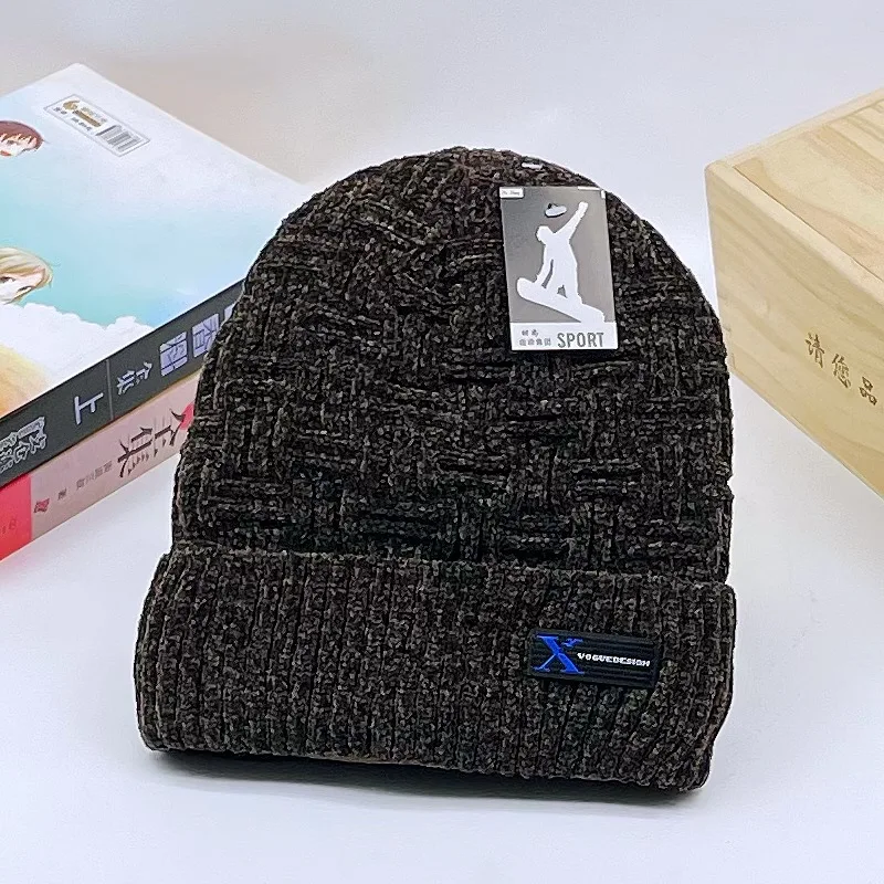 Unisex Winter Beanie Hat for middle-aged and elderly Knit Cap Fashion Warm Cap ski Thread Knitted Beanie Chapeau шляпа женская images - 6