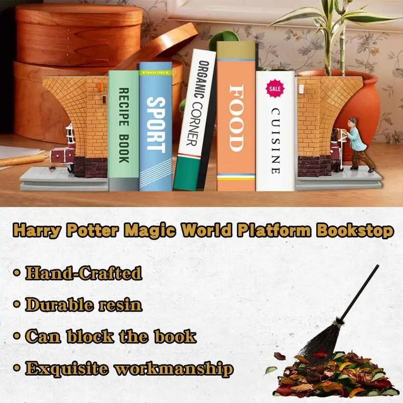 

Wizarding World Decorative Bookends Decor Art Crafts Miniature World Resin Bookend Nook Set For Home Office Table Ornament Decor