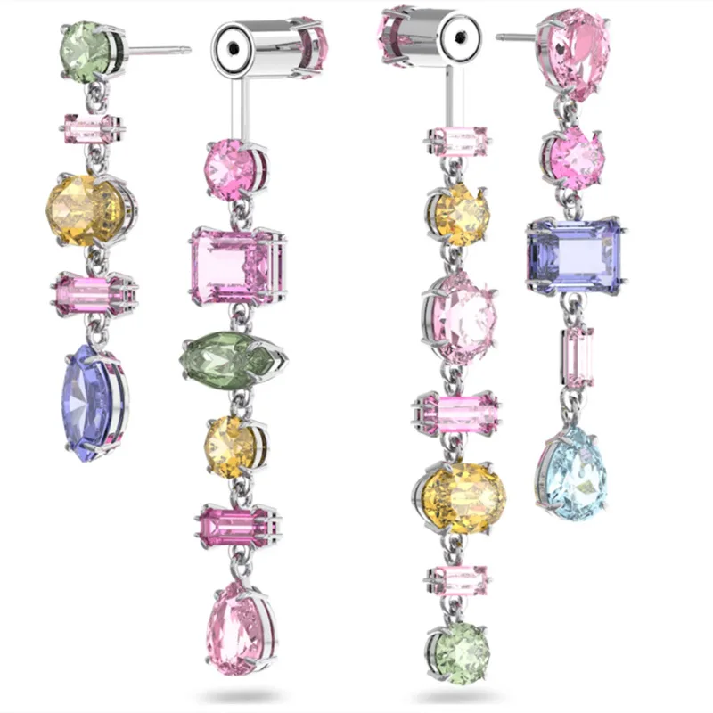 

Original Quality Luxury Design Big Crystal Gems Ear Drop Geometrical Exaggerated Irregular Long Tassel Dangle Earring Girl Gift