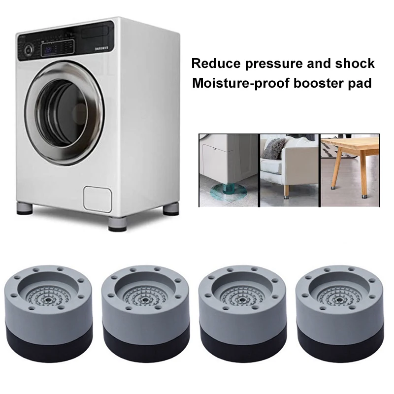 Washing Machine Fixed Rubber Mat Anti Vibration Legs Feet Pads Stand  Non-Slip Pad Furniture Lifting Foot Base Refrigerator Base