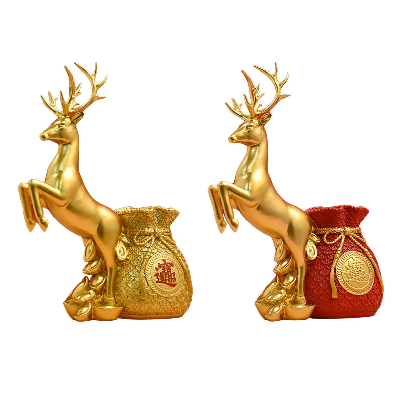 

Reindeer Figurine Flower Vase Flowerpot Blessing Bag Resin Deer Statue