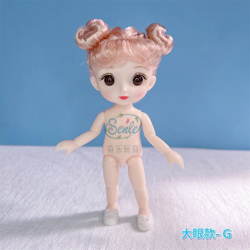 Мини милые 3D большие глаза 16 см BJD 1/12 13 Шарнирная кукла детская голова с боди