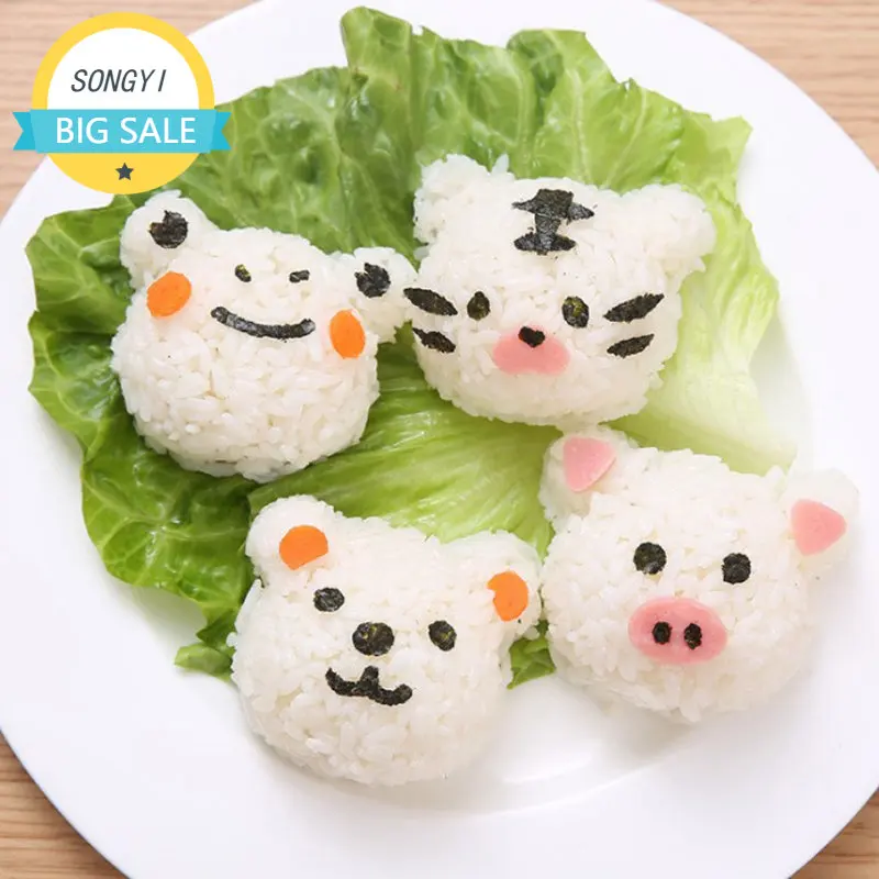 

Cute Sushi Nori Rice Mold Dog Bear Rabbit Panda Rice Embossing Moulds Bento Sanwich Decoration Cutter Onigiri Maker Molds