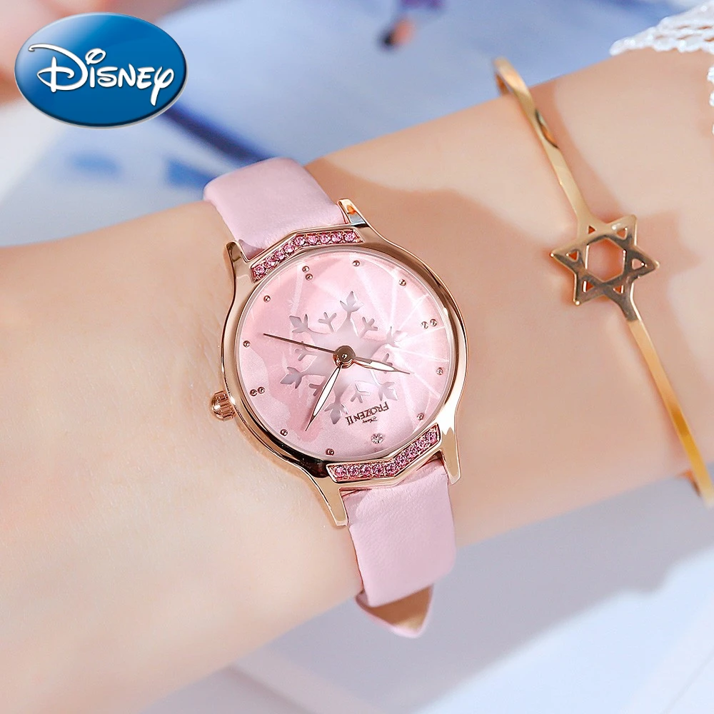 Disney Gift With Box Frozen Simple Women's Quartz Watch Strap Student Belt Clock Relogio Masculino