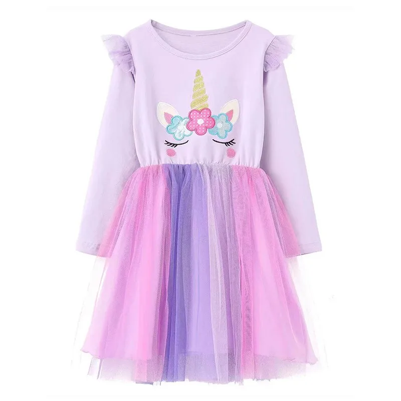 

Jumping Meters 2-8T New Autumn Spring Princess Girls Dresses Unicorn Hot Selling Baby Clothing Long Sleeve Kids Frocks Costume