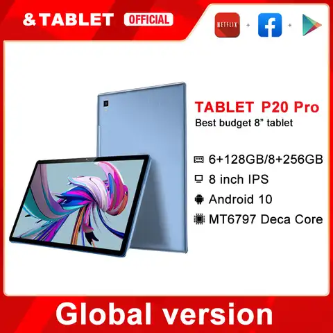 P20 Pro планшет с 8-дюймовым дисплеем, десятиядерным процессором, ОЗУ 6 ГБ, ПЗУ 128 ГБ, Android 10,0, 4G