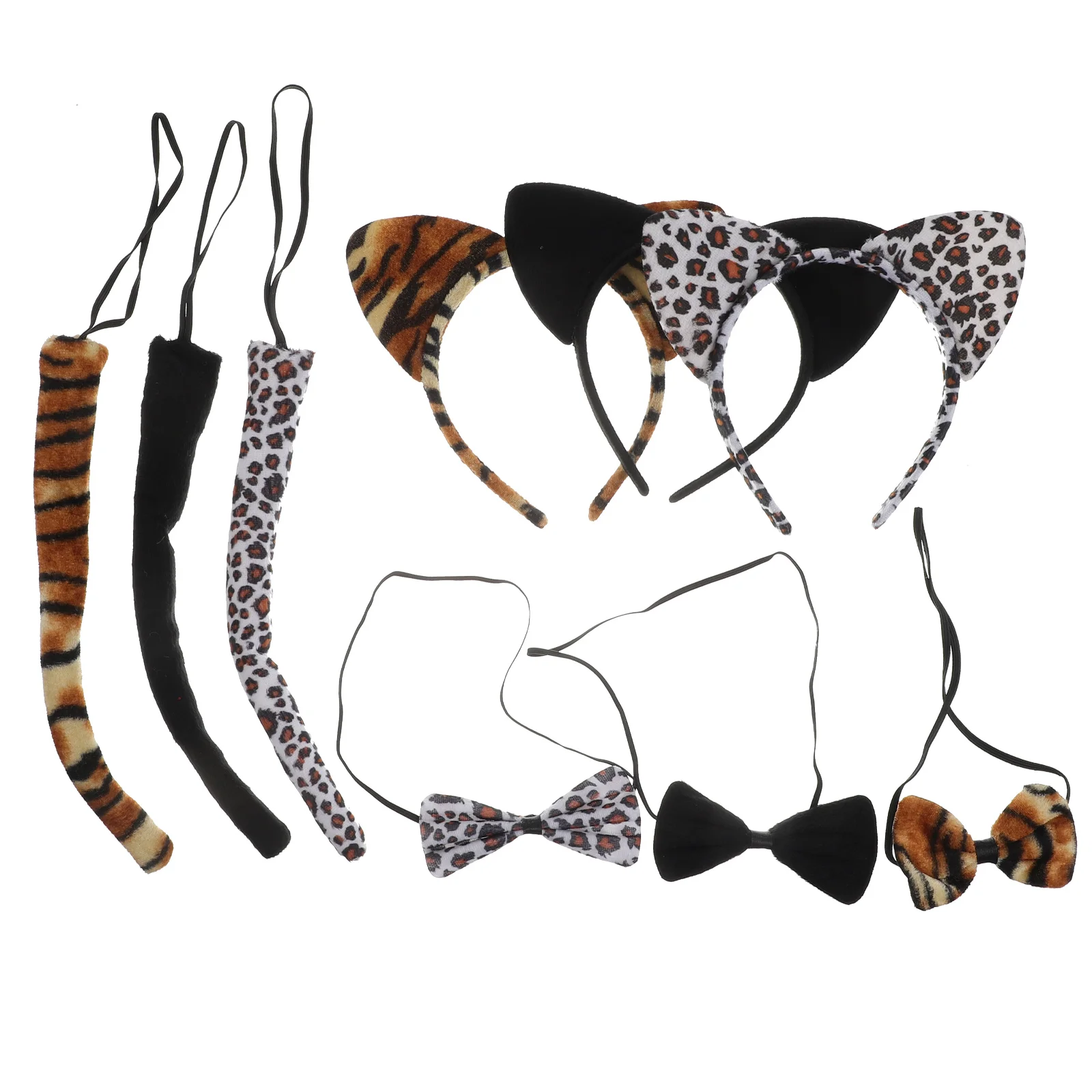 Kids Costume, 3 Sets Ears Headband Tail and Bow Tie Fancy Costume Headpiece