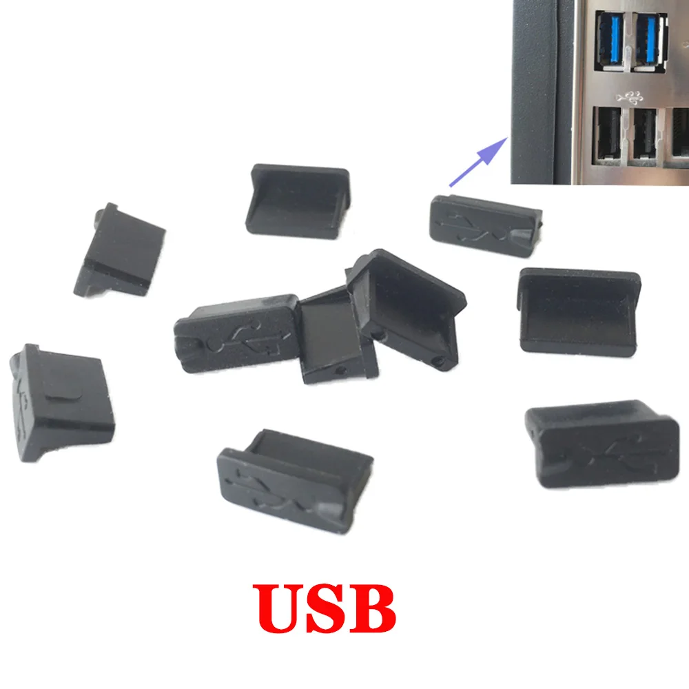 

10 шт./лот для USB VGA HDMI-совместимый защитный чехол резиновые чехлы пылезащитный колпачок для USB HDMI-совместимого разъема