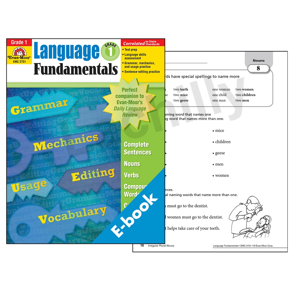 

Language Fundamentals by Evan-moor grammar sentence practice grade 1 kid child workbookelectronic book