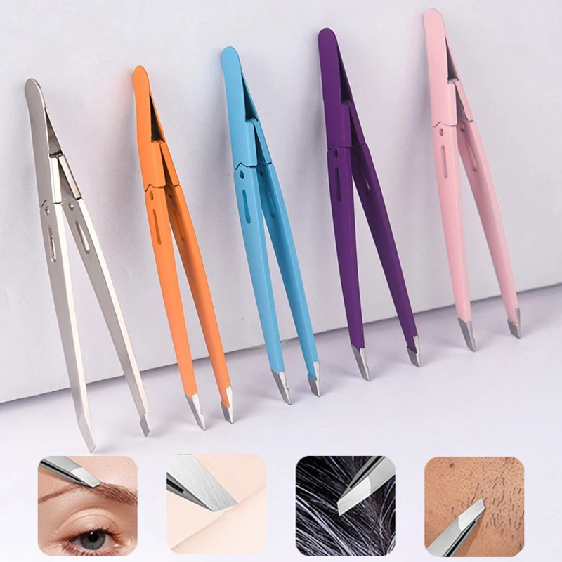 Ful Hair Beauty Fine Hairs Puller Stainless Steel Slanted Eye Brow Clips Removal Makeup Tools