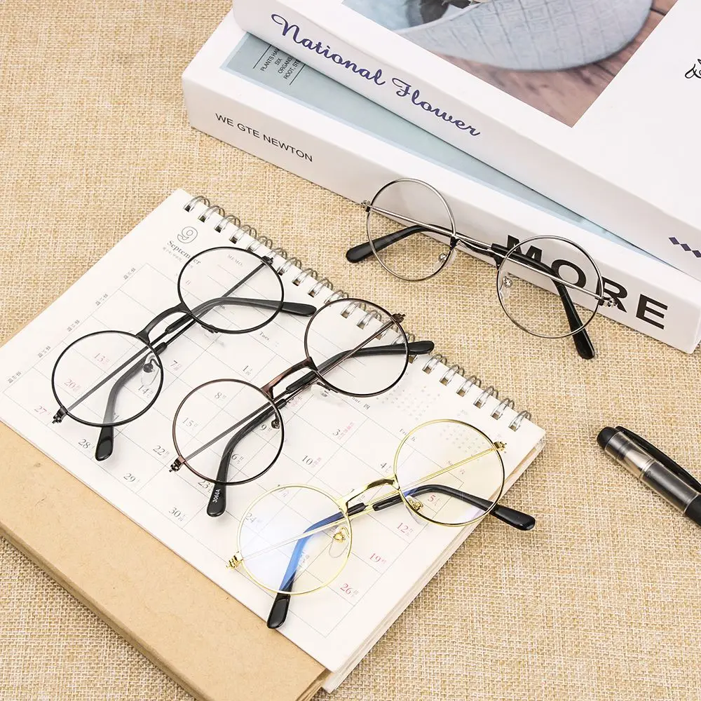 

Flexible And Portable Decorative Glasses Girl Boy Clothing Accesories Children's Flat Mirror Small Round Glasses Retro