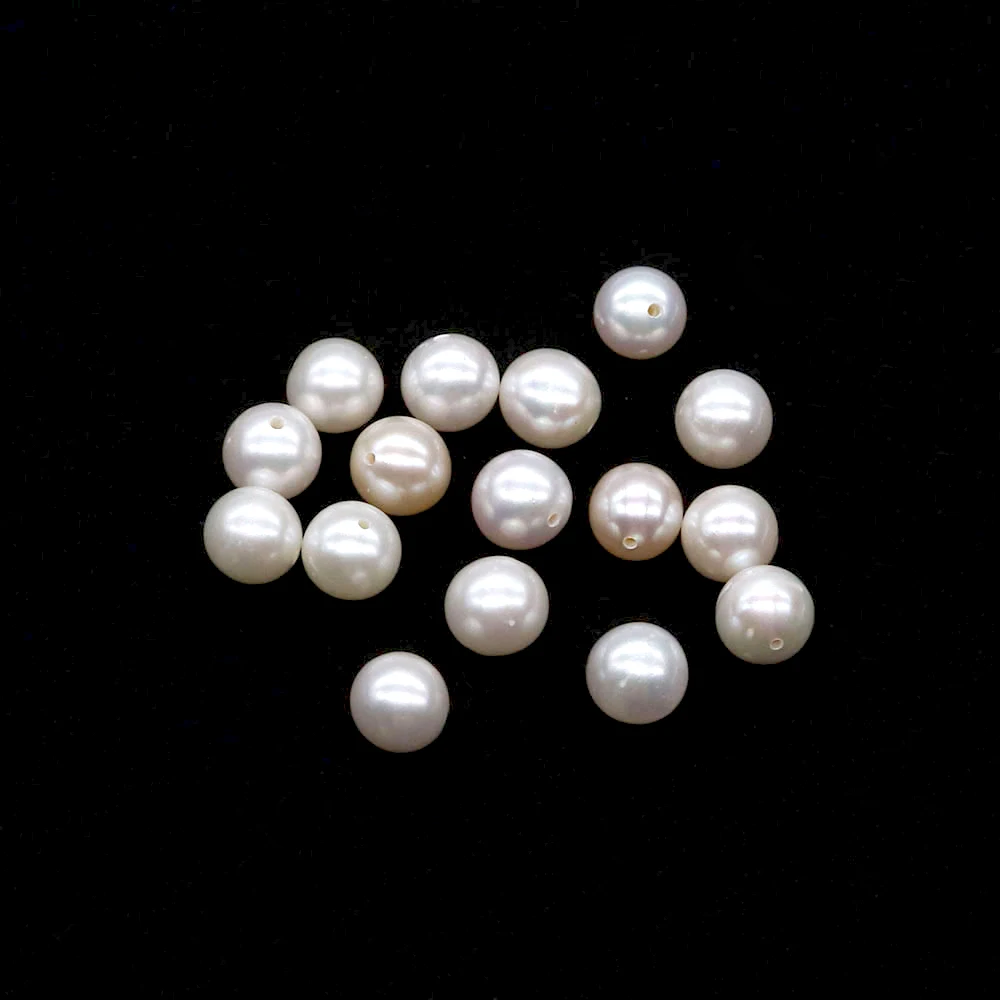 100% High Quality Natural Freshwater Pearls Beads Round Half Hole Loose Beads for DIY Fashion Jewelry Making Earrings Supplies images - 6