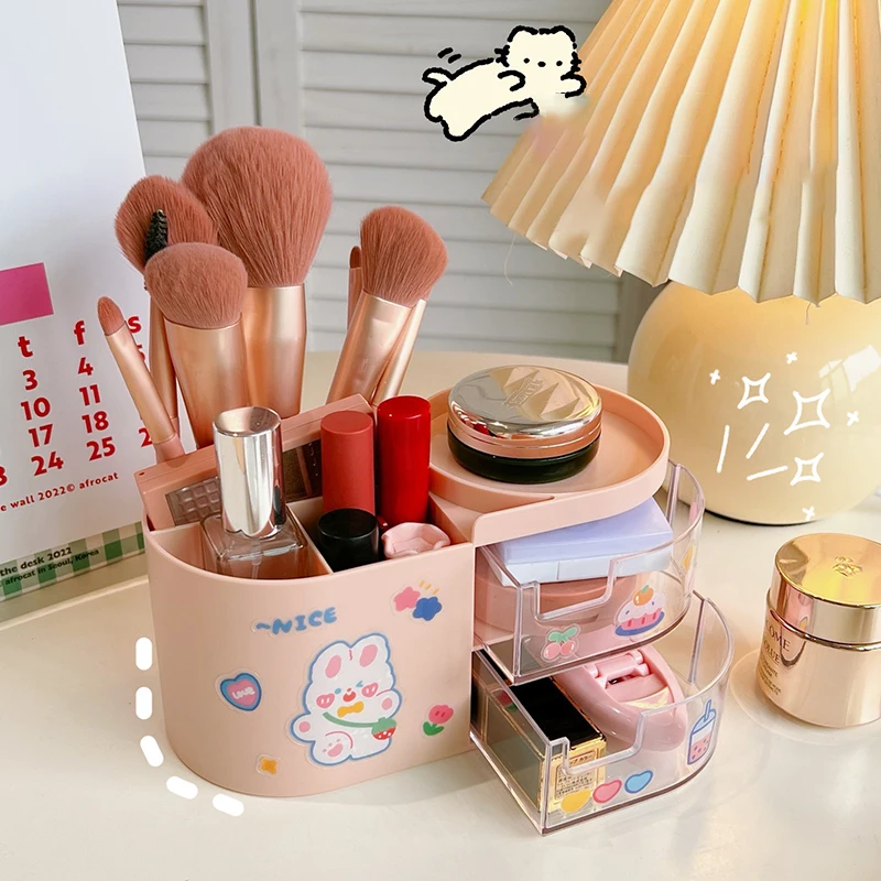 Милый Настольный стеллаж для хранения всякой всячины в Корейском стиле сетчатый