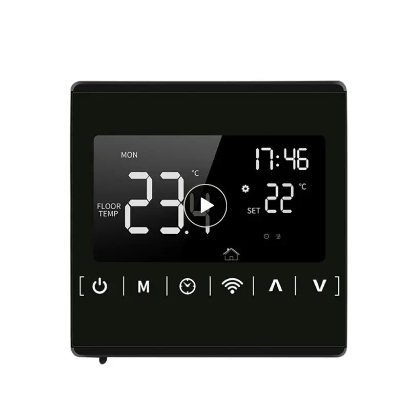 

Smart Life App Temperature Humidity Controller Overheat Protection Smart Thermostat Black Anti-freeze Function Backlit Lcd Touch