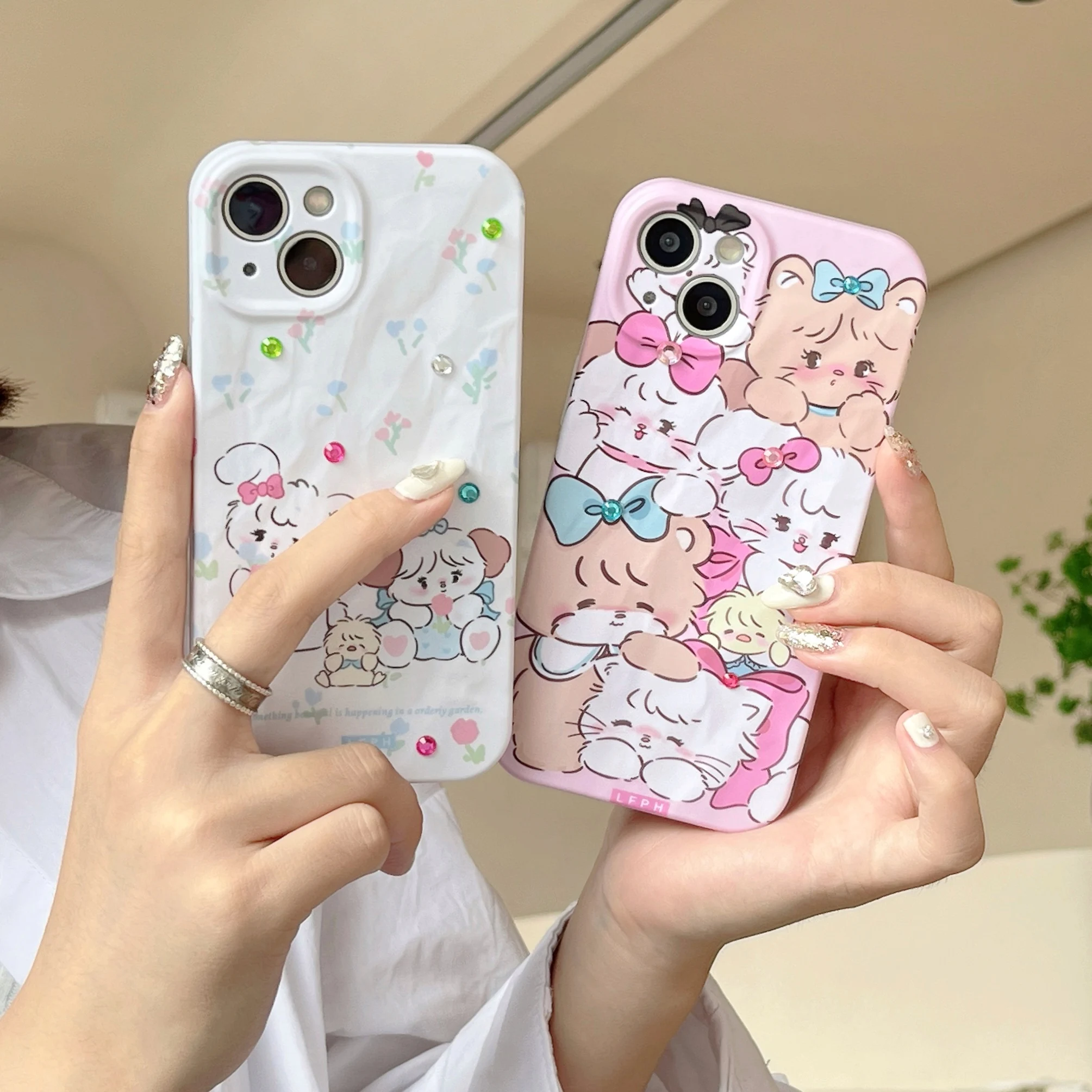 

Cat Pink Phone Case IPhone11 12 13 14 Pro Max Wrinkle 2 In 1 White Phone Cover