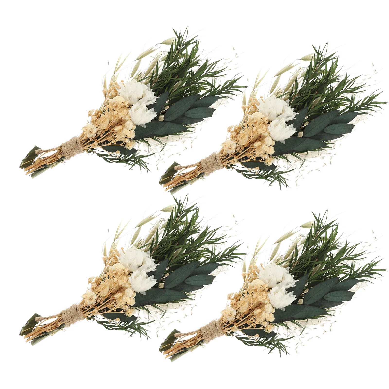 

4 Bundles of Vase Dried Preserved Flowers Decorative Dried Flower Bouquets
