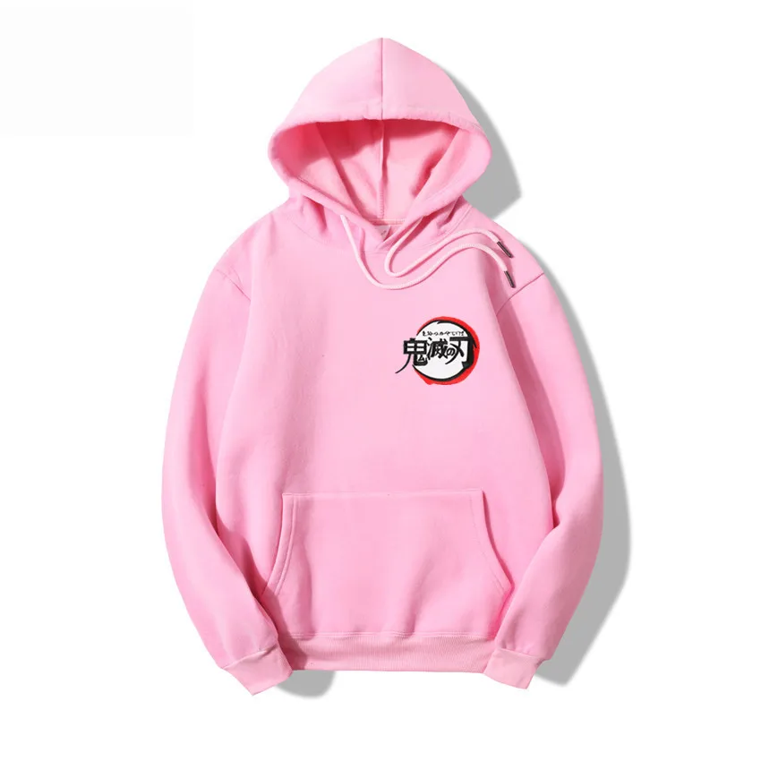 Anime Demon Slayer Graphic Embroidery Mens Hoodies 320g Heavy Fabric Cotton Casual Harajuku Men Hoodie Oversized Clothes Male