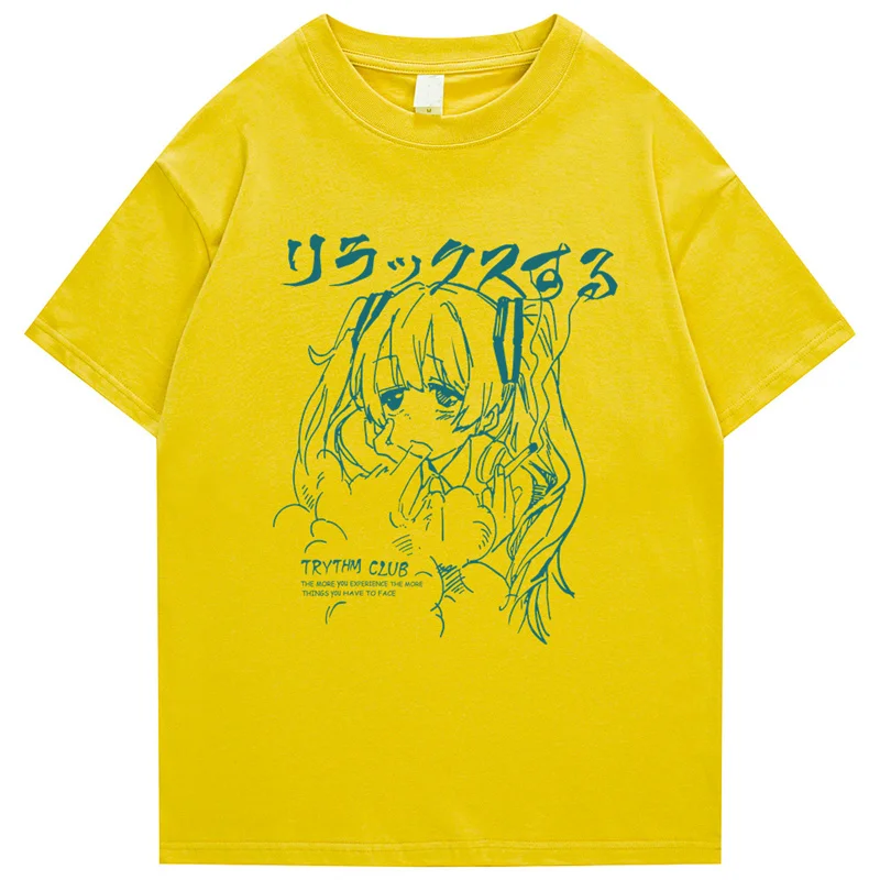 Футболка в стиле хип-хоп с мультяшным аниме 2024