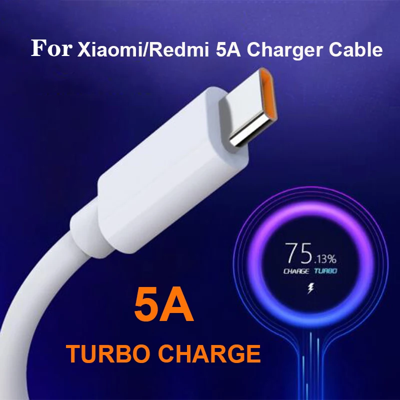 Зарядный кабель с портом USB Type-C для Xiaomi 5A быстрой зарядки Mi 11 10 9 11T Pro 9Se CC9 Note Lite Redmi