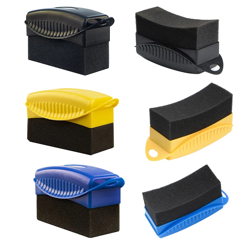 

Car Wheel Polishing Waxing Sponge Brush With Cover ABS Washing Cleaning Tire Contour Dressing Applicator Pads Detail Accessories