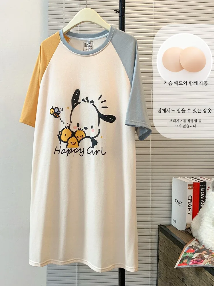 Женская ночная рубашка из чистого хлопка новинка 2024 летняя женская сорочка