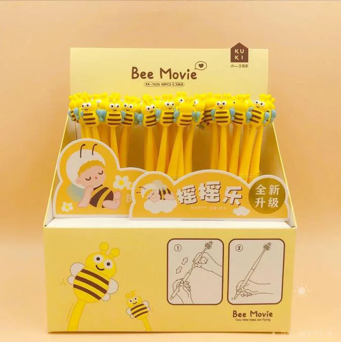 48 pcs/lot Creative Bee Cute 0.5mm Black Ink Pen Stationery Office School Supplies Writing Supplies