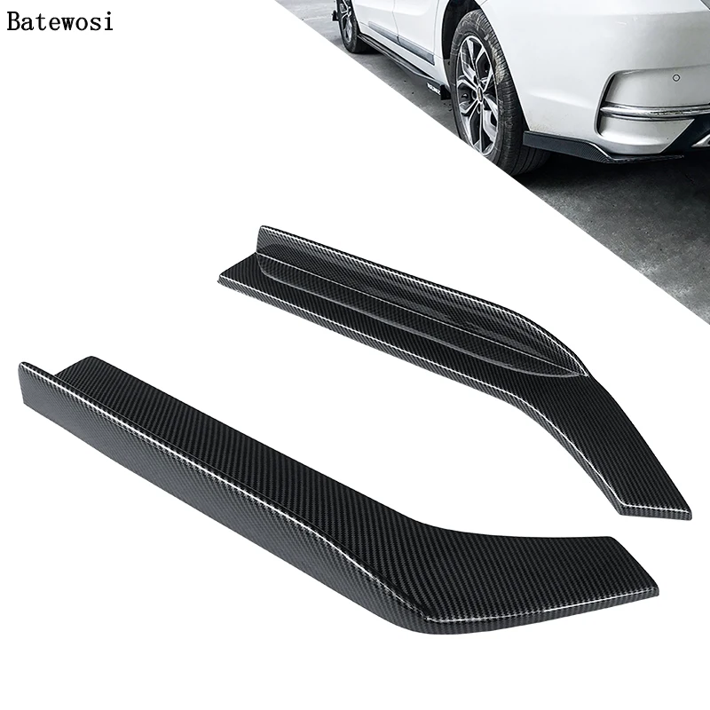 

universal carbon fiber style rear bumper diffuser side fender skirt lip splitter canard spoilers protector,24in 2pc