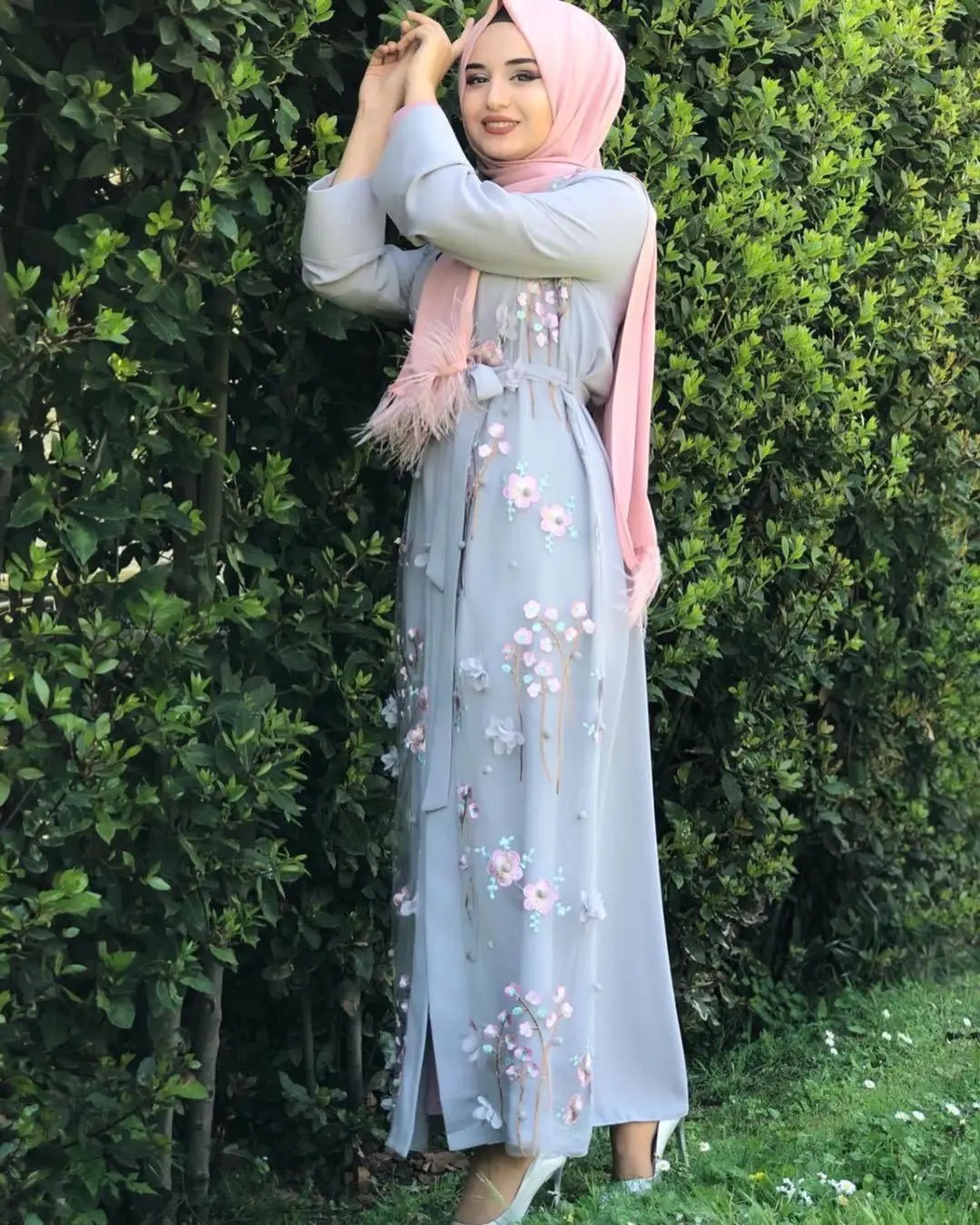 Floral Abaya Dubai Kimono Muslim Hijab Dress Abayas For Women Kaftan Caftan Marocain Prayer Turkish Islamic Clothing Robe Femme