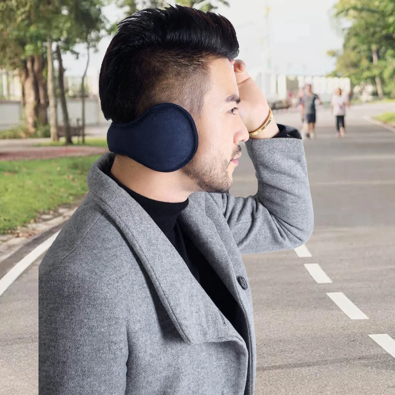 Unisex Winter Earmuffs Fleece Ear Warmer For Men Women Behind The Head Fur Cover Protector Headband Earlap Camping | Спорт и