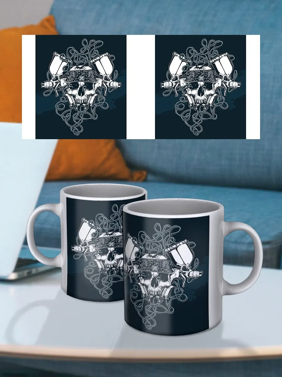 Mug printing skull style mug cartoon with tea cup gift приколом logo |